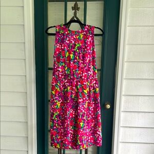 Lilly Pulitzer Harper Dress in Wild Confetti Sleeveless Ruffle Keyhole Back Med